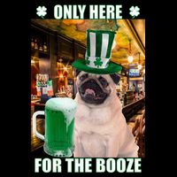 I'm Only Here for the Booze Beer Pug St. Patrick's Day 16 in Basic Backpack