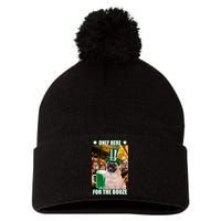 I'm Only Here for the Booze Beer Pug St. Patrick's Day Pom Pom 12in Knit Beanie