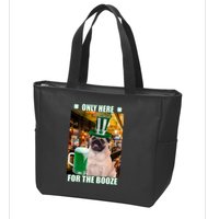I'm Only Here for the Booze Beer Pug St. Patrick's Day Zip Tote Bag