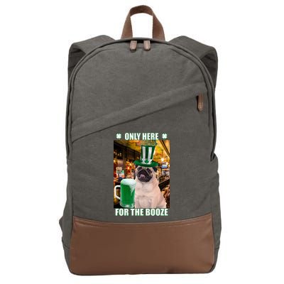 I'm Only Here for the Booze Beer Pug St. Patrick's Day Cotton Canvas Backpack