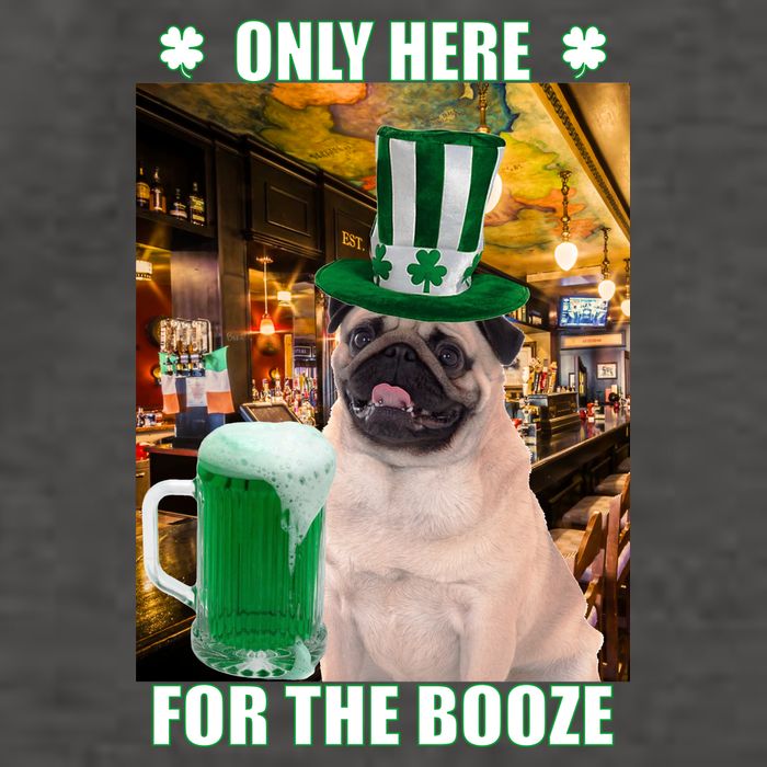 I'm Only Here for the Booze Beer Pug St. Patrick's Day Vector Backpack