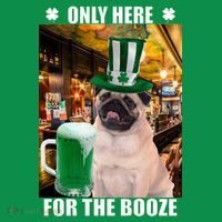 I'm Only Here for the Booze Beer Pug St. Patrick's Day Toddler Hoodie