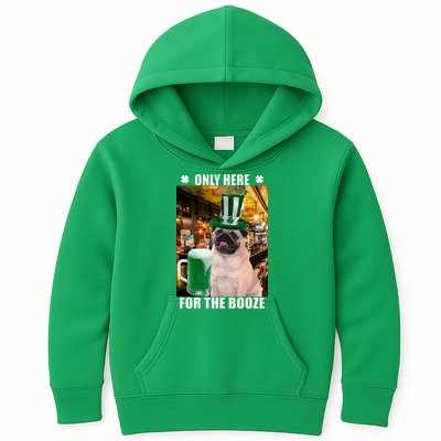 I'm Only Here for the Booze Beer Pug St. Patrick's Day Kids Hoodie