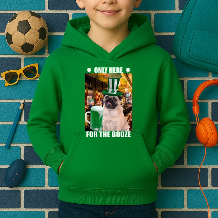 I'm Only Here for the Booze Beer Pug St. Patrick's Day Kids Hoodie