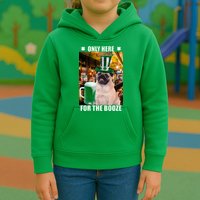 I'm Only Here for the Booze Beer Pug St. Patrick's Day Kids Hoodie