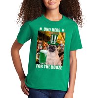 I'm Only Here for the Booze Beer Pug St. Patrick's Day Kids T-Shirt