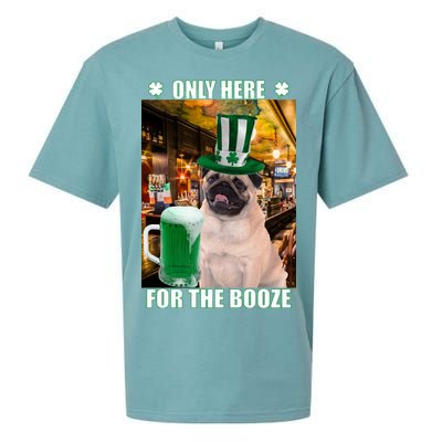 I'm Only Here for the Booze Beer Pug St. Patrick's Day Sueded Cloud Jersey T-Shirt