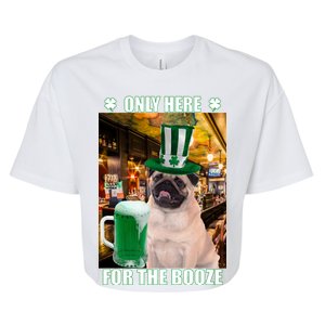 I'm Only Here for the Booze Beer Pug St. Patrick's Day Bella+Canvas Jersey Crop Tee