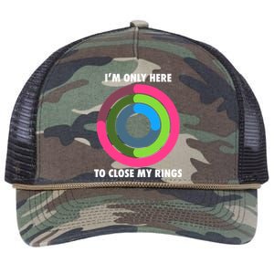 I'm Only Here To Close My Rings Retro Rope Trucker Hat Cap