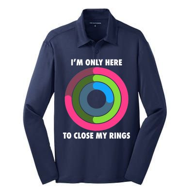 I'm Only Here To Close My Rings Silk Touch Performance Long Sleeve Polo