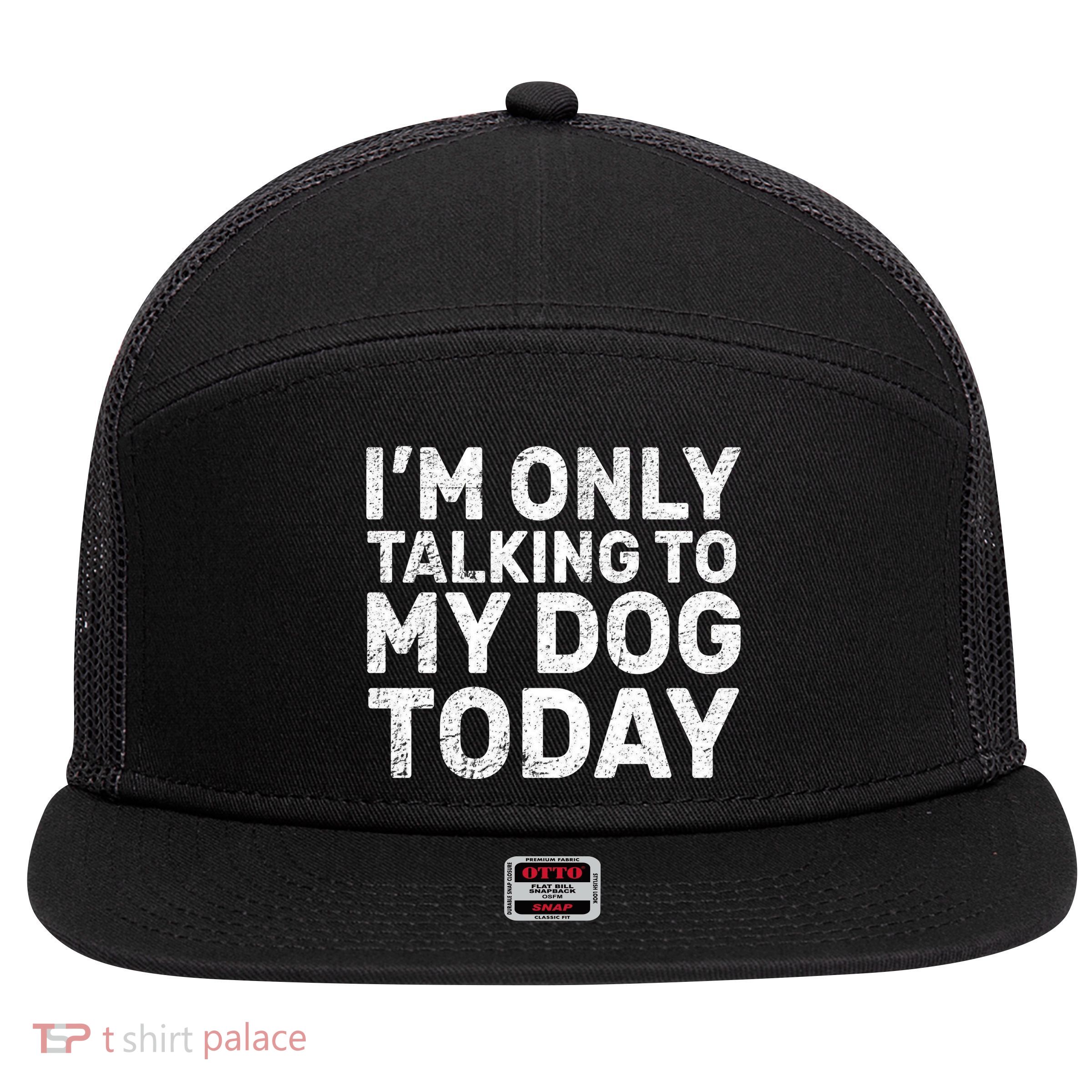 I'm Only Talking To My Dog Today 7 Panel Mesh Trucker Snapback Hat