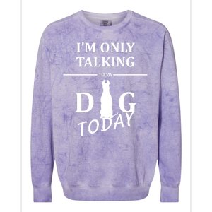 I'm Only Talking To My Dog Today Funny Colorblast Crewneck Sweatshirt