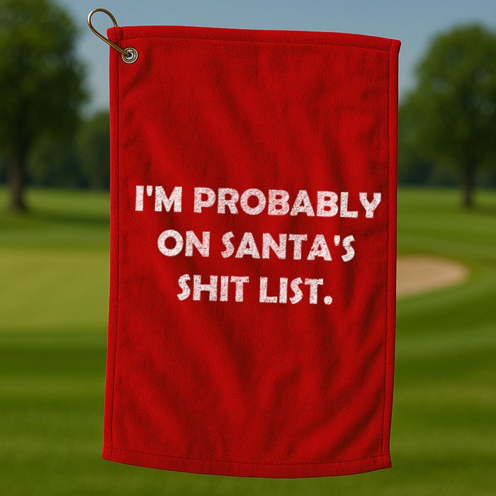 I'm Probably On Santa's Shit List Golf Towel