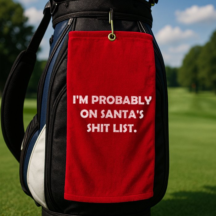 I'm Probably On Santa's Shit List Golf Towel