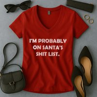 I'm Probably On Santa's Shit List Women's V-Neck T-Shirt