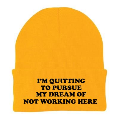 I'm Quitting To Pursue My Dream Of Not Working Here Knit Cap Winter Beanie