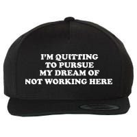 I'm Quitting To Pursue My Dream Of Not Working Here Wool Snapback Cap