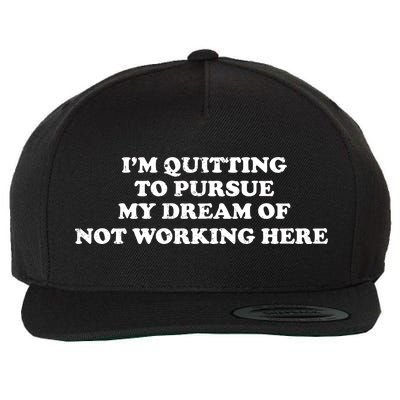 I'm Quitting To Pursue My Dream Of Not Working Here Wool Snapback Cap