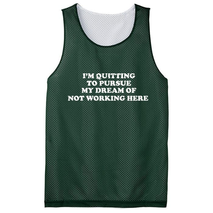 I'm Quitting To Pursue My Dream Of Not Working Here Mesh Reversible Basketball Jersey Tank