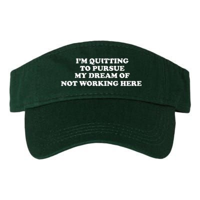 I'm Quitting To Pursue My Dream Of Not Working Here Valucap Bio-Washed Visor