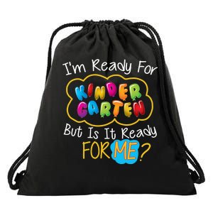 I'm Ready Kids First Day Of Kindergarten Drawstring Bag