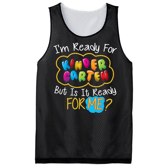 I'm Ready Kids First Day Of Kindergarten Mesh Reversible Basketball Jersey Tank