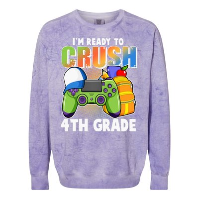 I'm Ready To Crush 4th Grade Video Gamer Colorblast Crewneck Sweatshirt