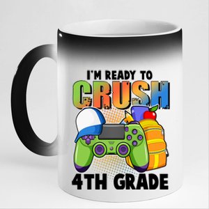 I'm Ready To Crush 4th Grade Video Gamer 11oz Black Color Changing Mug