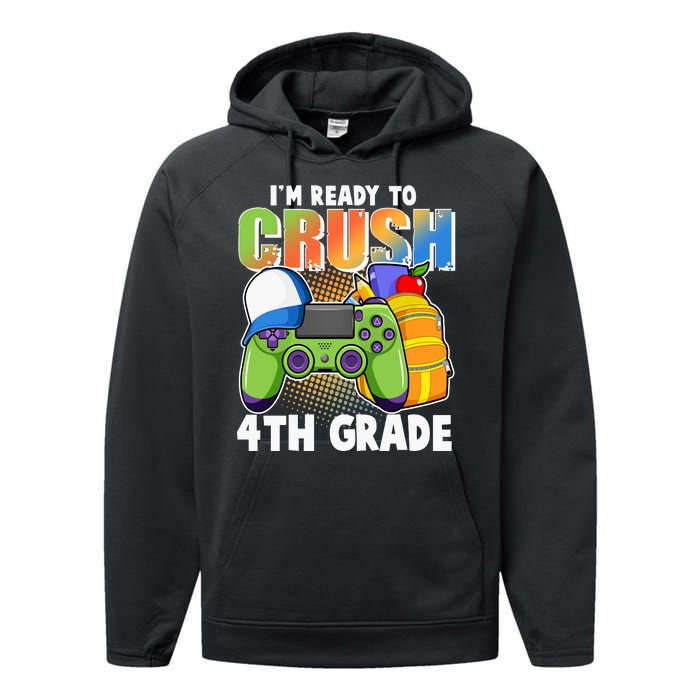 I'm Ready To Crush 4th Grade Video Gamer Performance Fleece Hoodie