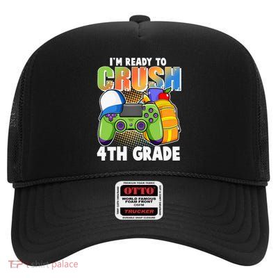 I'm Ready To Crush 4th Grade Video Gamer High Crown Mesh Back Trucker Hat