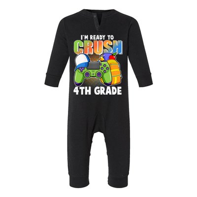 I'm Ready To Crush 4th Grade Video Gamer Infant Fleece One Piece