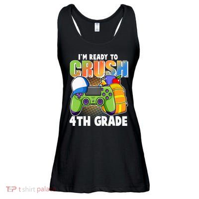 I'm Ready To Crush 4th Grade Video Gamer Ladies Essential Flowy Tank