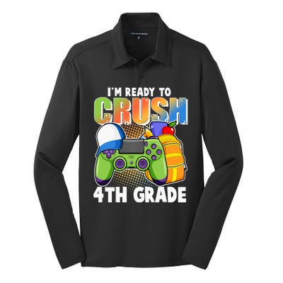 I'm Ready To Crush 4th Grade Video Gamer Silk Touch Performance Long Sleeve Polo