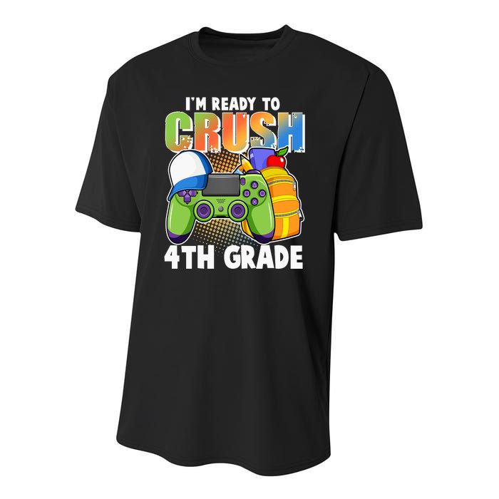 I'm Ready To Crush 4th Grade Video Gamer Youth Performance Sprint T-Shirt