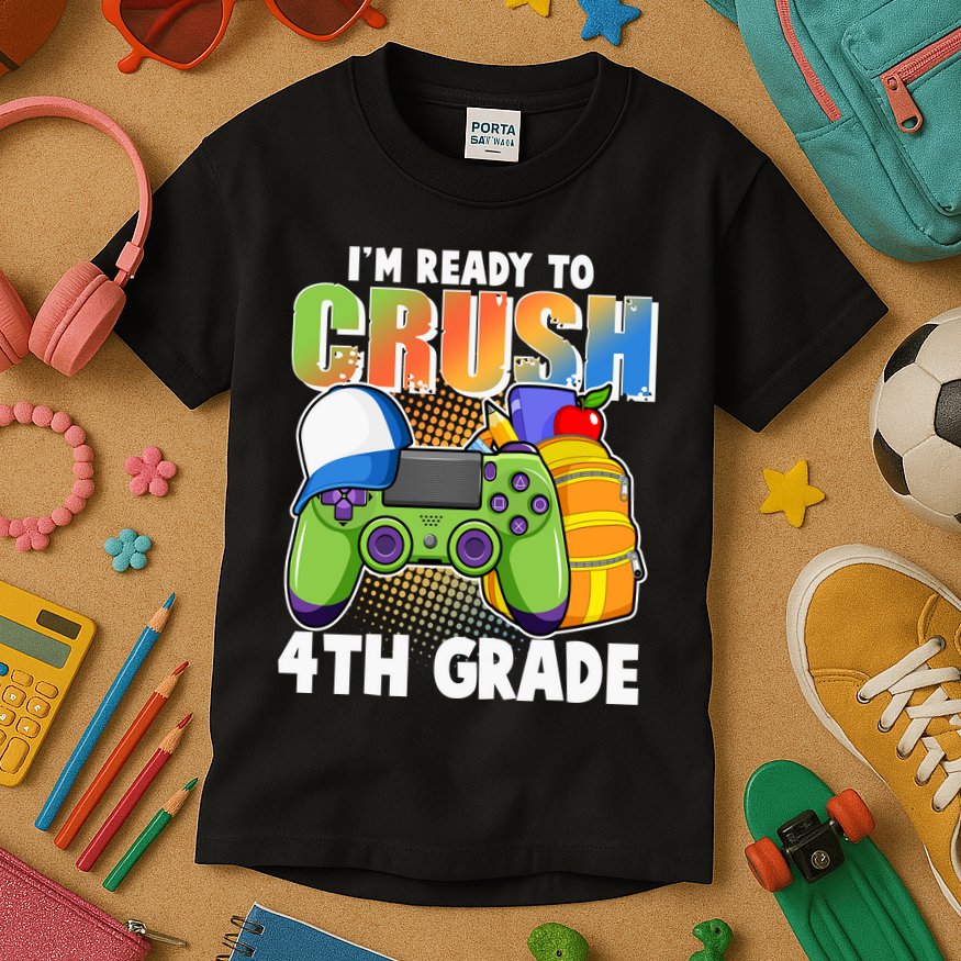 I'm Ready To Crush 4th Grade Video Gamer Kids T-Shirt