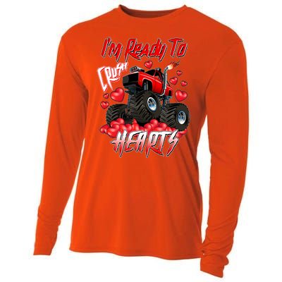 I'm Ready To Crush Hearts Monster Truck Valentine's Day Cooling Performance Long Sleeve Crew