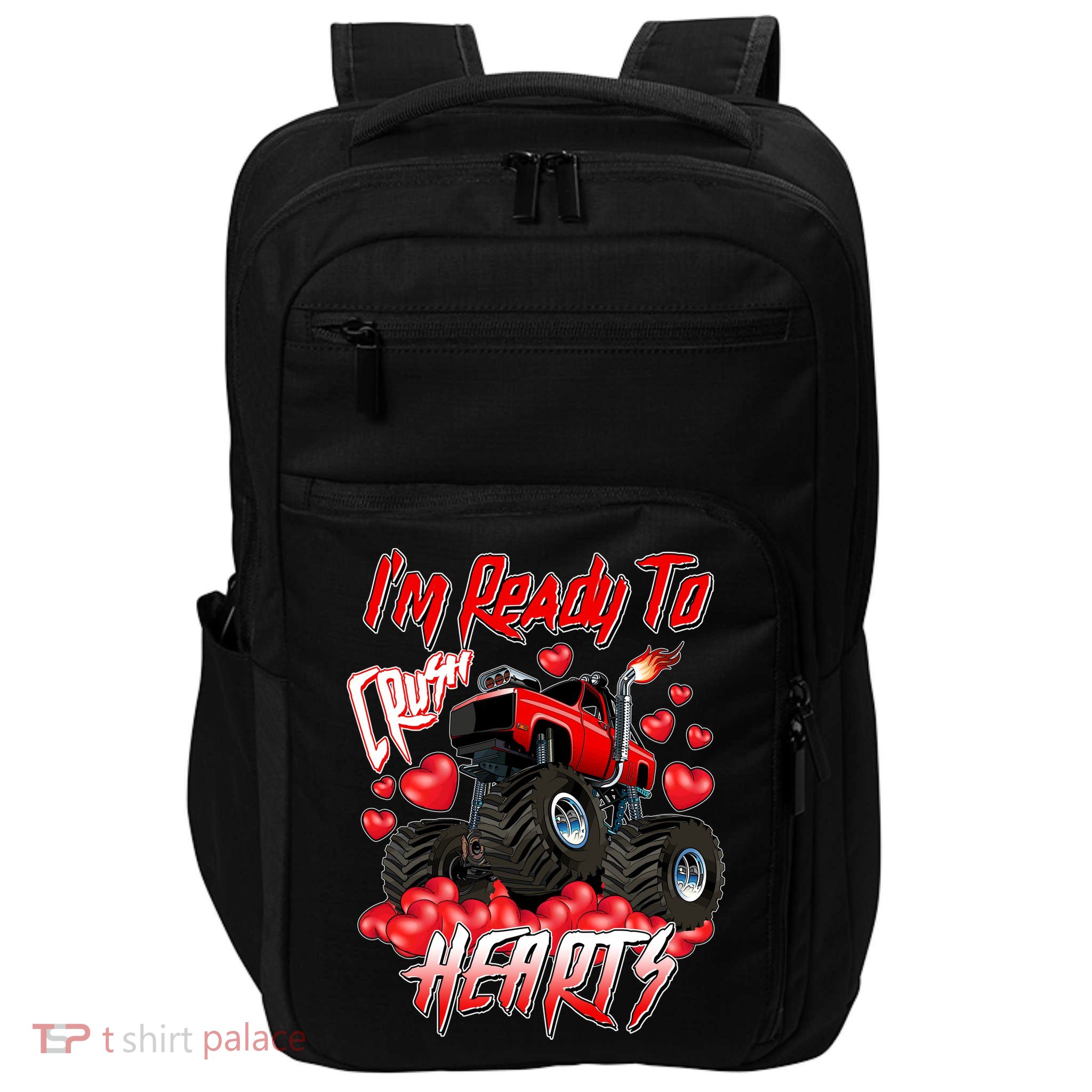 I'm Ready To Crush Hearts Monster Truck Valentine's Day Impact Tech Backpack