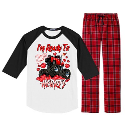 I'm Ready To Crush Hearts Monster Truck Valentine's Day Raglan Sleeve Pajama Set