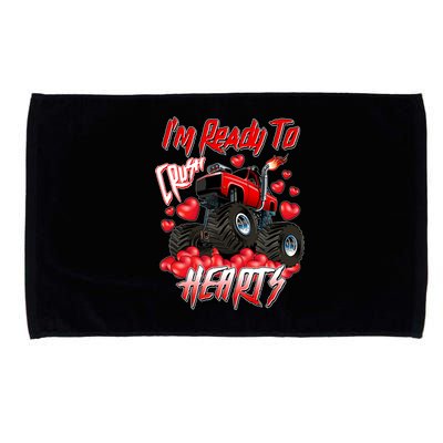 I'm Ready To Crush Hearts Monster Truck Valentine's Day Microfiber Hand Towel