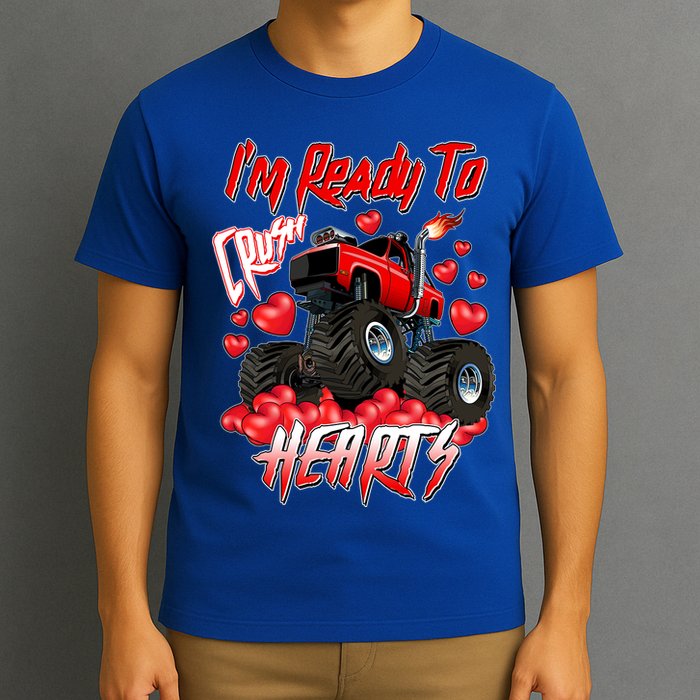 I'm Ready To Crush Hearts Monster Truck Valentine's Day T-Shirt