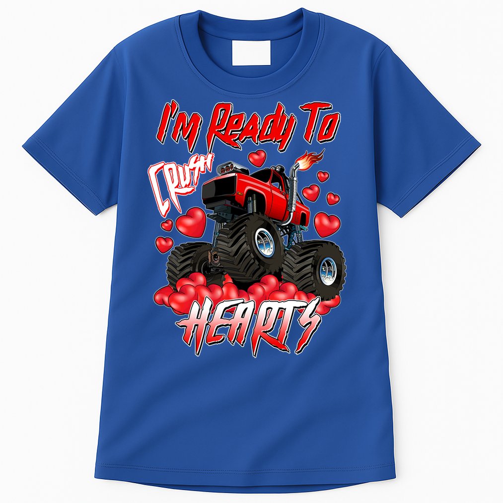 I'm Ready To Crush Hearts Monster Truck Valentine's Day Tall T-Shirt