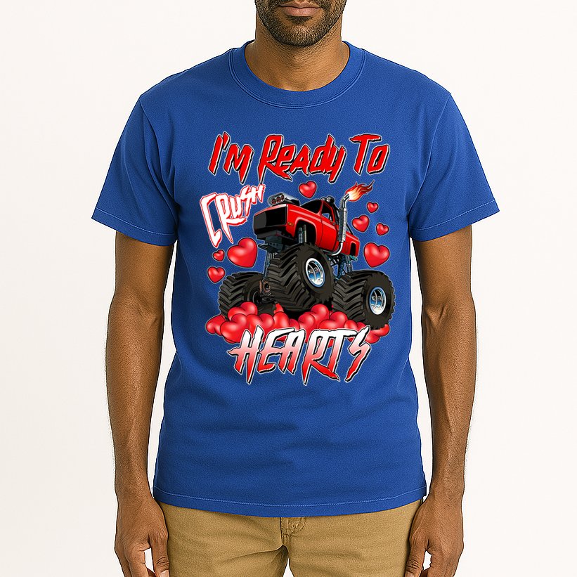 I'm Ready To Crush Hearts Monster Truck Valentine's Day Tall T-Shirt