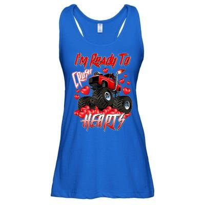 I'm Ready To Crush Hearts Monster Truck Valentine's Day Ladies Essential Flowy Tank