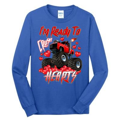 I'm Ready To Crush Hearts Monster Truck Valentine's Day Tall Long Sleeve T-Shirt