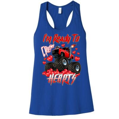 I'm Ready To Crush Hearts Monster Truck Valentine's Day Women's Racerback Tank