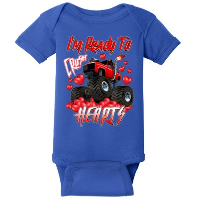 I'm Ready To Crush Hearts Monster Truck Valentine's Day Baby Bodysuit