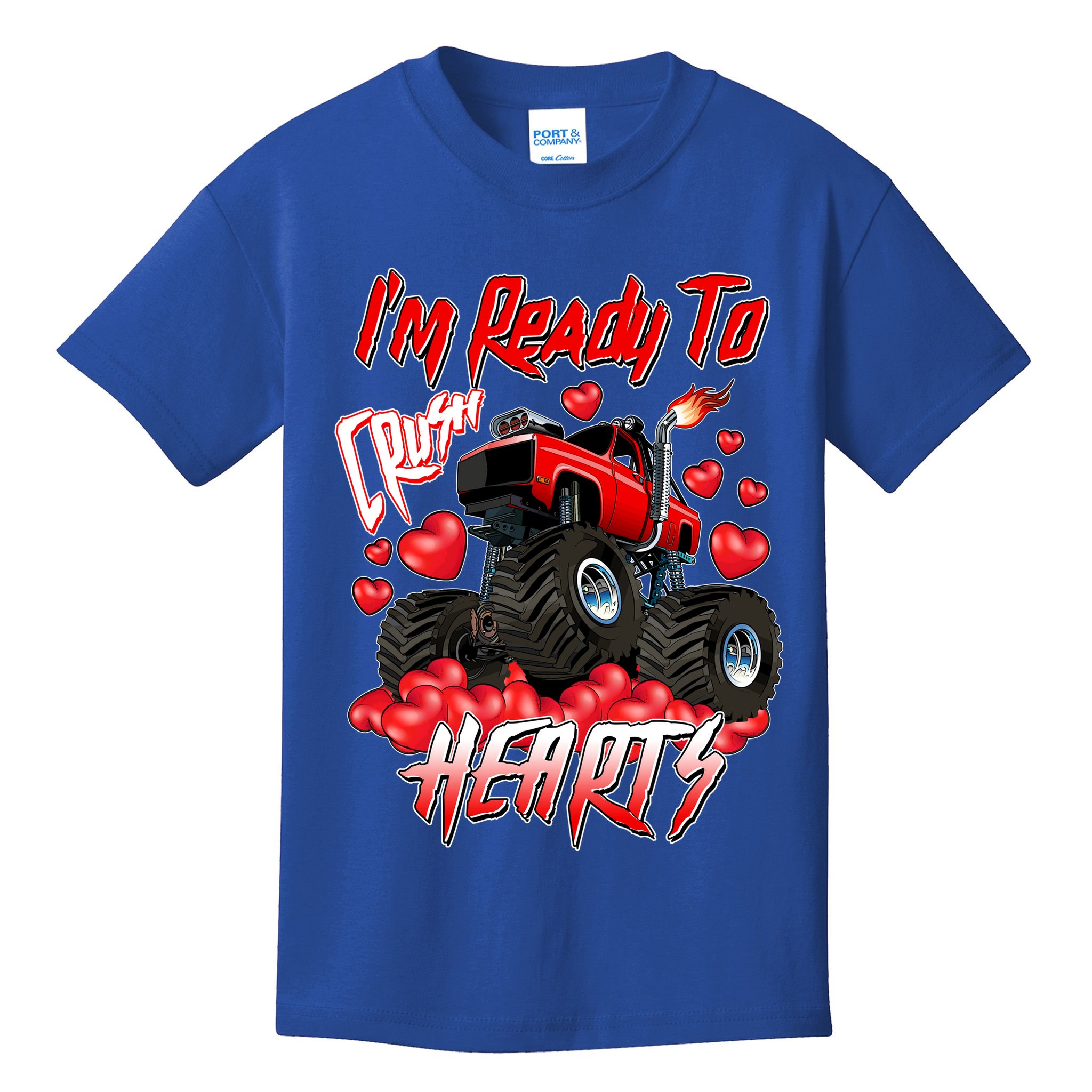 I'm Ready To Crush Hearts Monster Truck Valentine's Day Kids T-Shirt