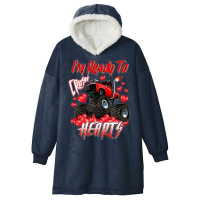 I'm Ready To Crush Hearts Monster Truck Valentine's Day Hooded Wearable Blanket