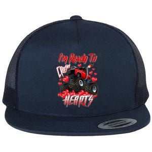 I'm Ready To Crush Hearts Monster Truck Valentine's Day Flat Bill Trucker Hat