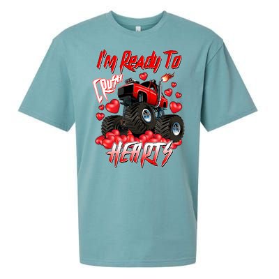 I'm Ready To Crush Hearts Monster Truck Valentine's Day Sueded Cloud Jersey T-Shirt